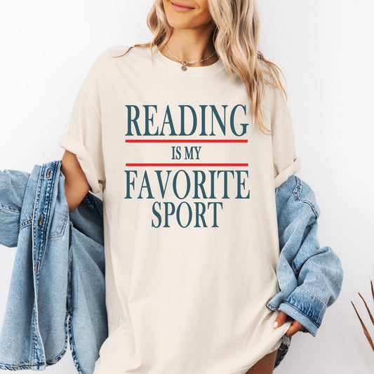 Comfort Colors Vintage Reading Favorite Sport Tee Bookish Tee Book Reader Teacher Bookworm Tee Librarian Tee Booklover (1)