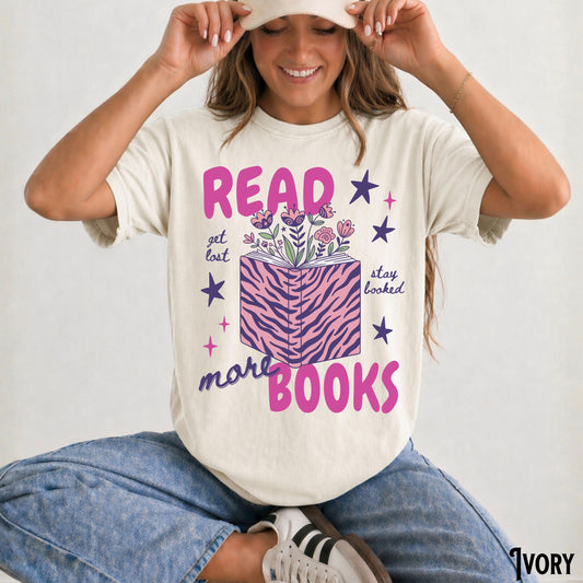 Comfort Colors Bookish Teacher Tee Read More Books Boho Floral Reading Literature Language Arts Ela Literacy (1)