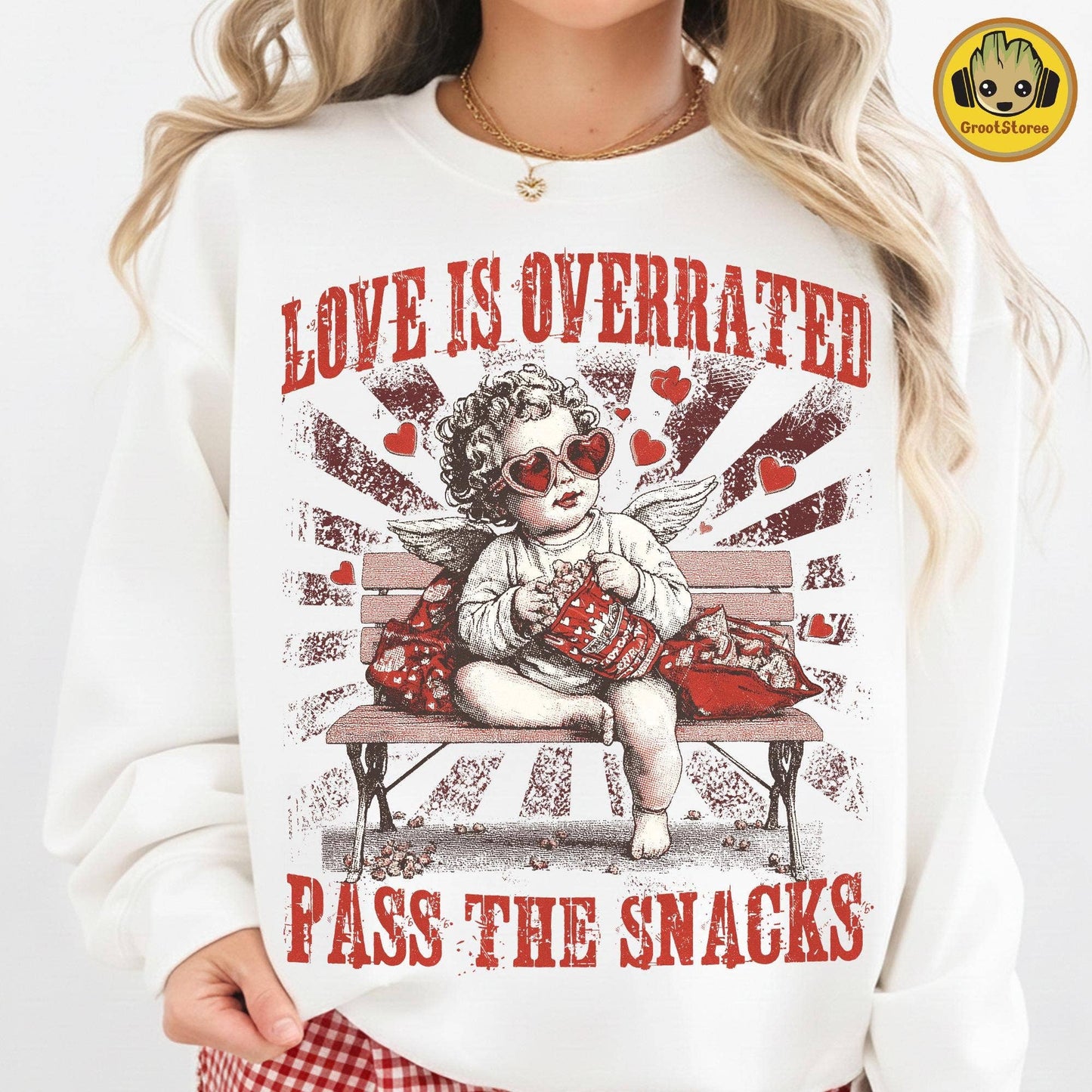 Love Is Overrated Pass the Snacks T-Shirt