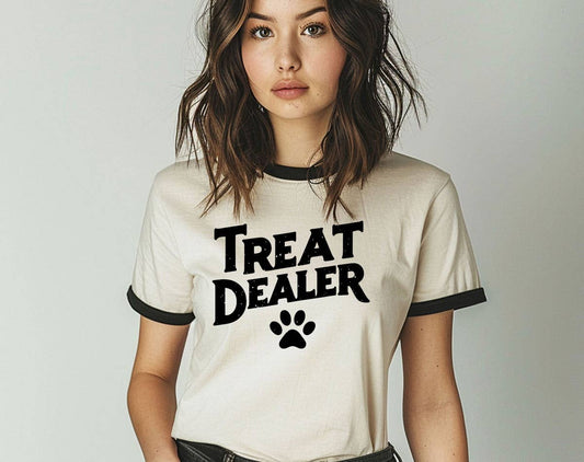 Treat Dealer - Cute Funny Dog Ringer T-Shirt