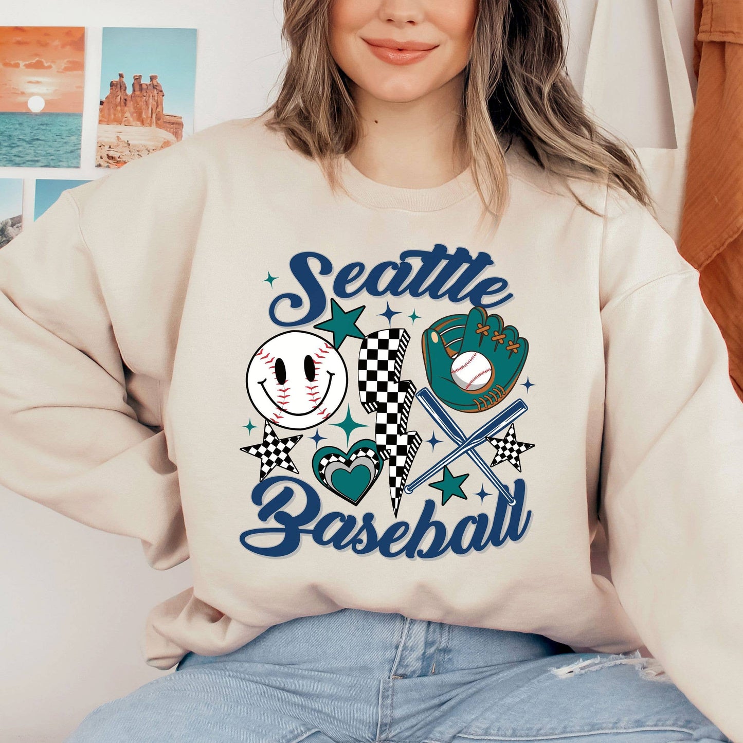 Retro Seattle Mariners Baseball Game Day Sweatshirt