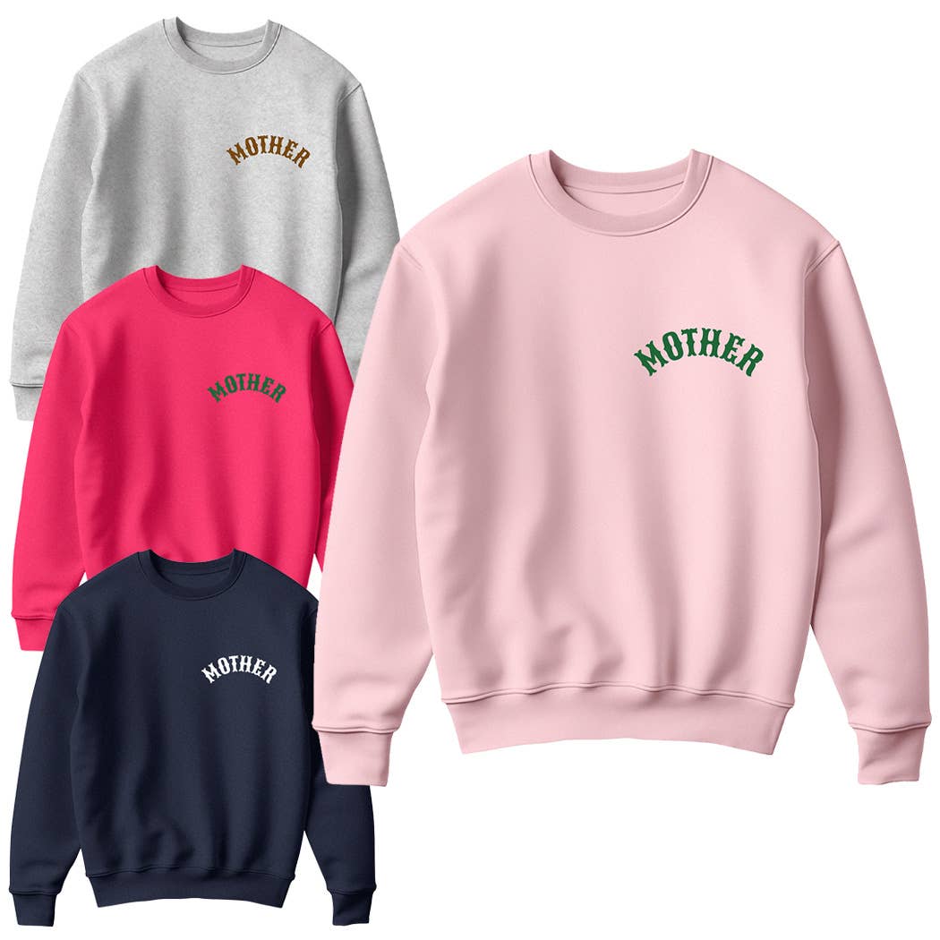 Mother Text Logo Print Fleece Sweatshirt