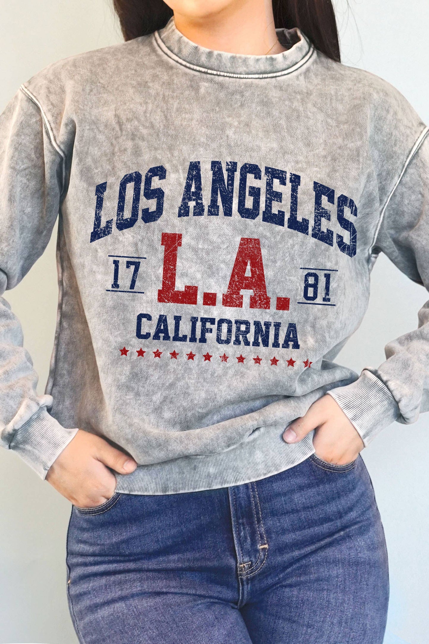 Los Angeles California Mineral Graphic Brushed Sweatshirt