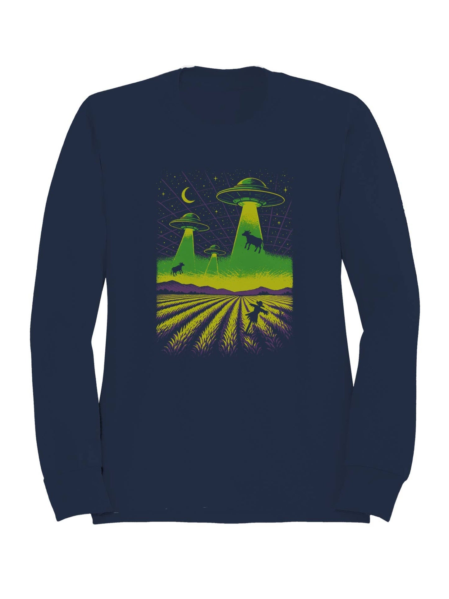 Alien Cow Abduction Fields Women's Sweatshirt