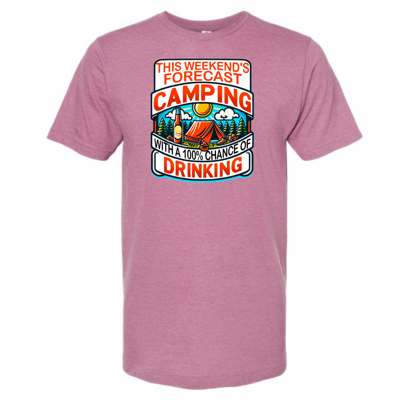 This Weekend's Forecast / Camping T-Shirt Multi Color Print