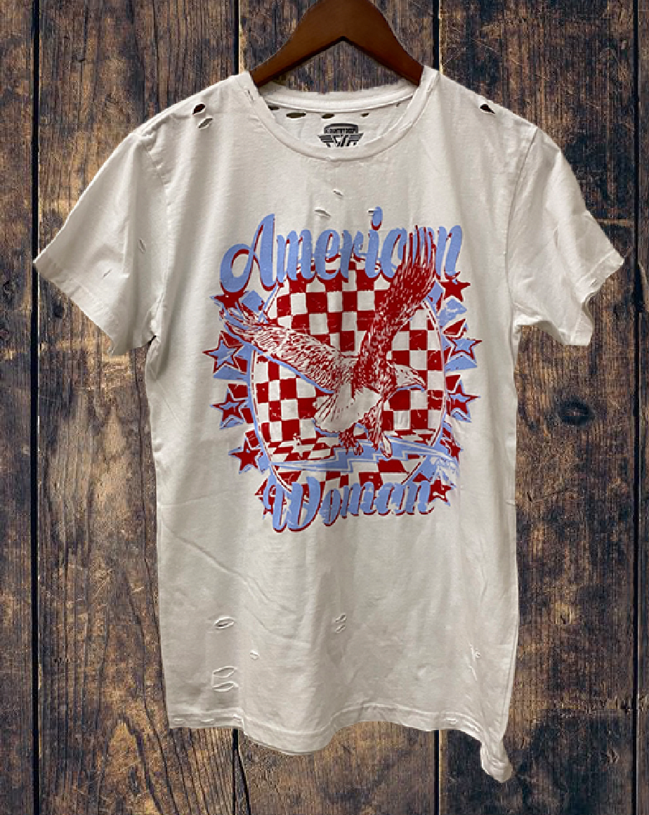 American Woman Distressed 80's Vintage T Shirt