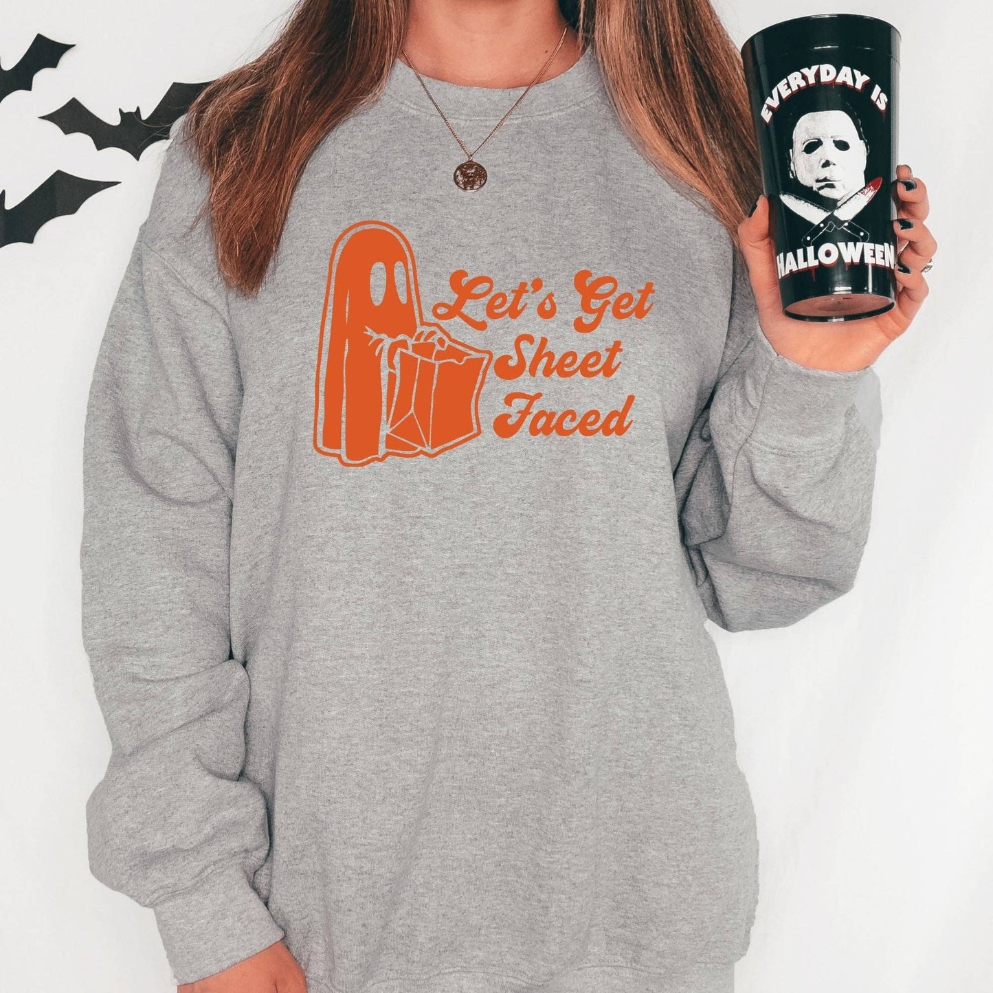 Sheet Faced Halloween Crewneck Sweatshirt Hoodie