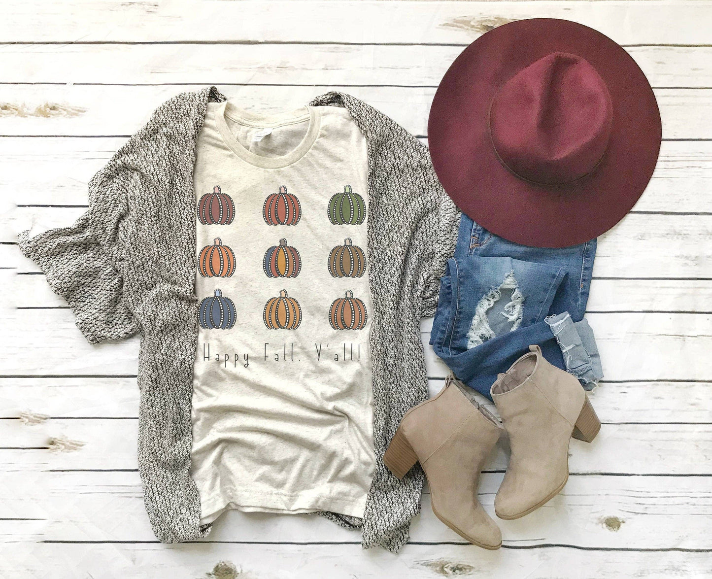 Happy Fall Y'all Women's Screen Printed T-Shirt