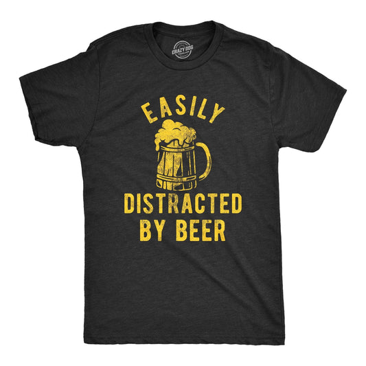 Easily Distracted By Beer Men's Tshirt Beer Graphic Tee