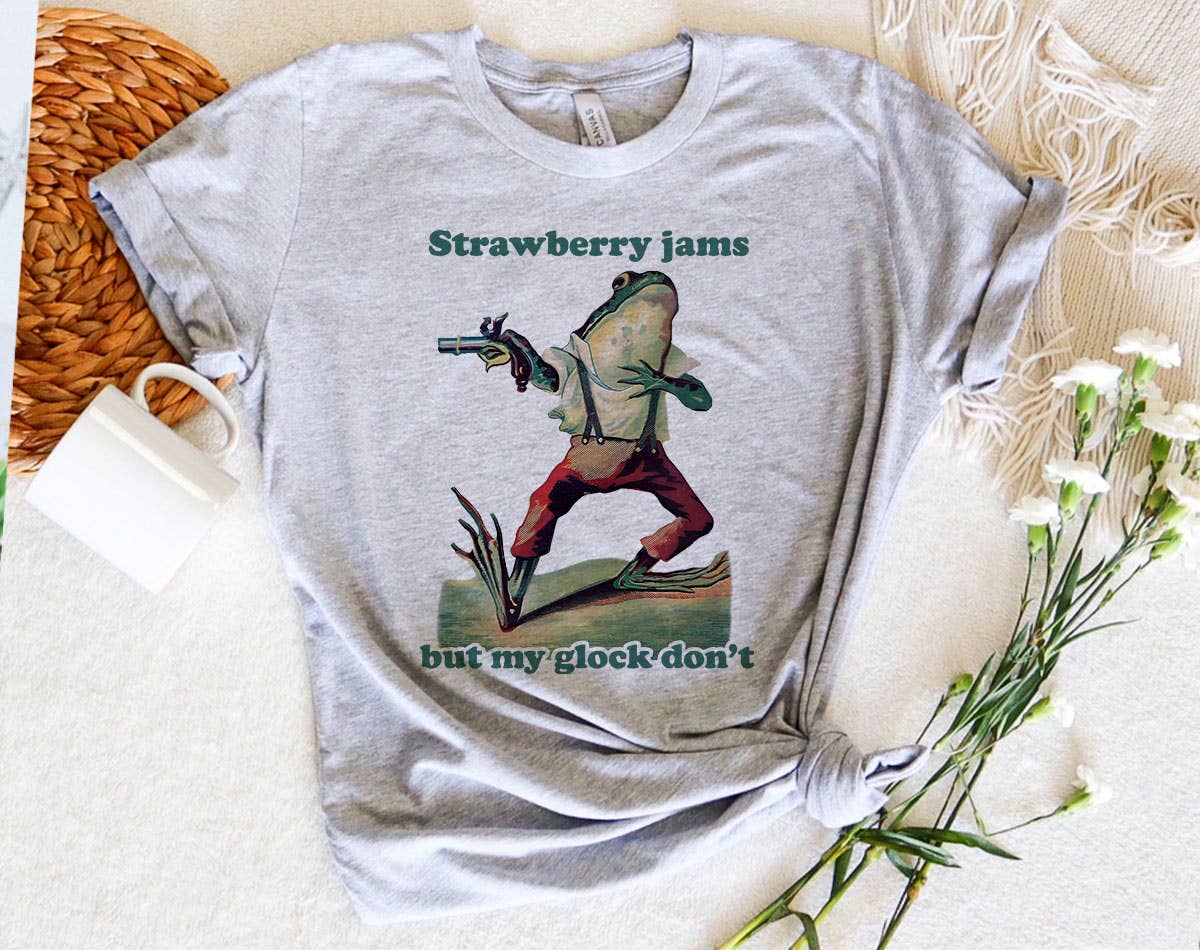 Strawberry Jams, Glock Don't - Frog Meme Tik Tok T-Shirt
