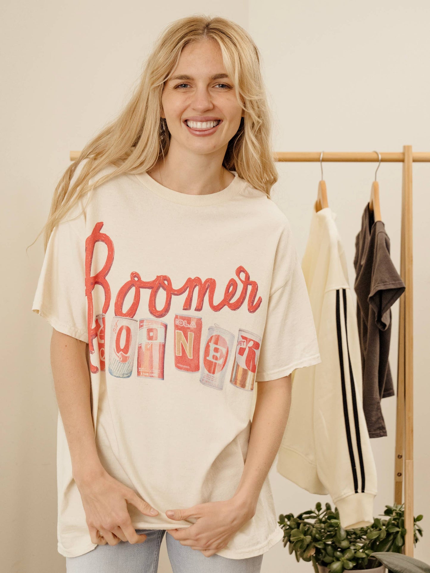 Ou Oklahoma Sooners Cans Off White Thrifted Tee