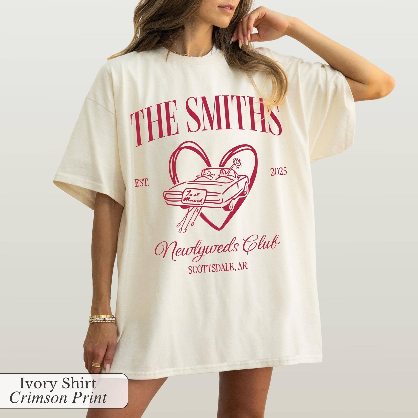 Honeymoon Club Mr and Mrs Just Married Couple Tee
