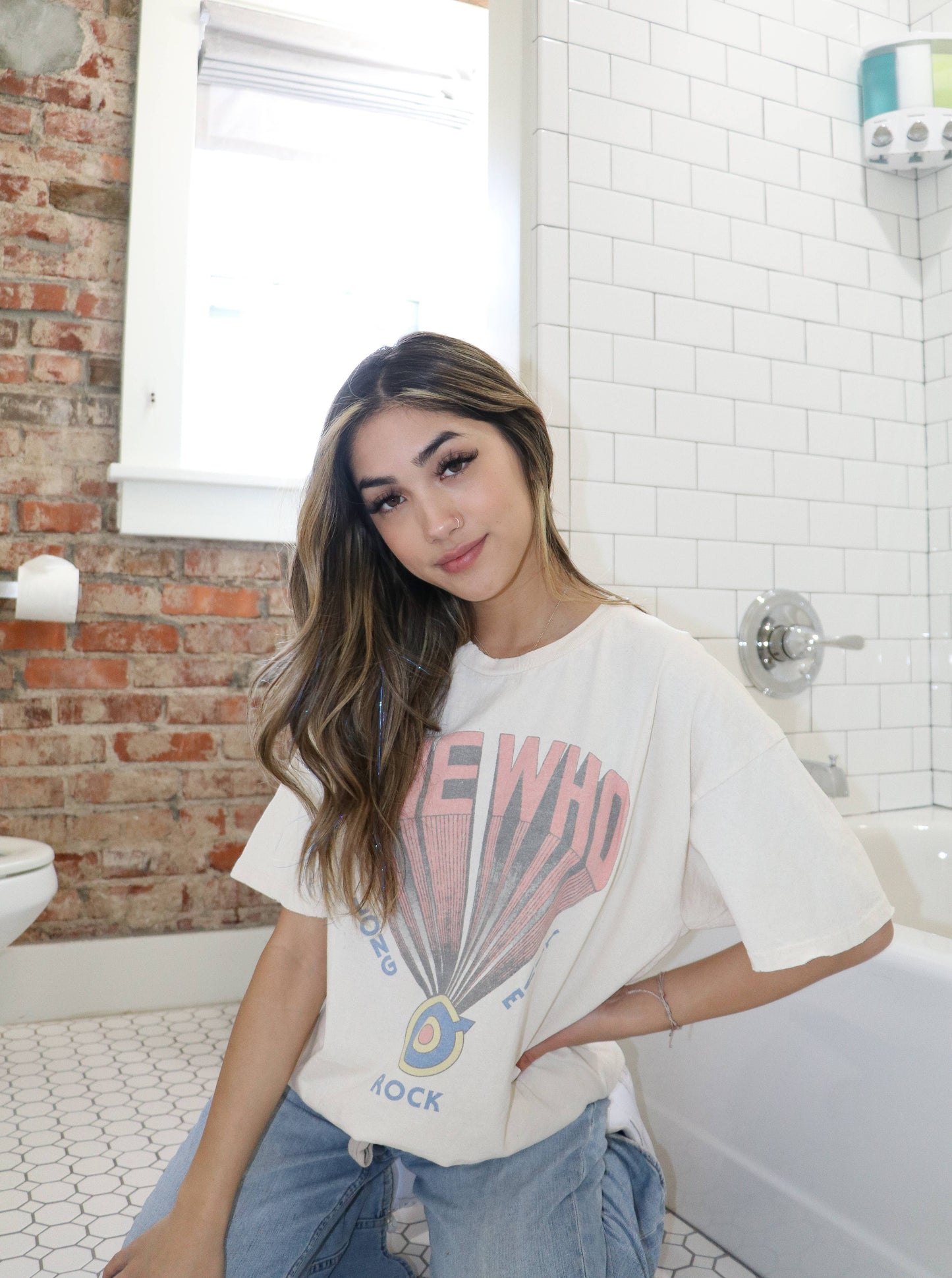 The Who Long Live Rock Off White Thrifted Tee