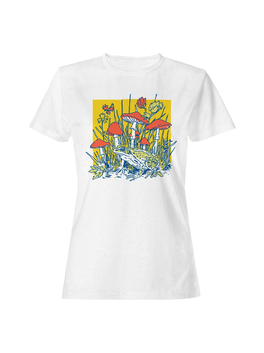 Enchanted Frog and Mushrooms Women's T-Shirt