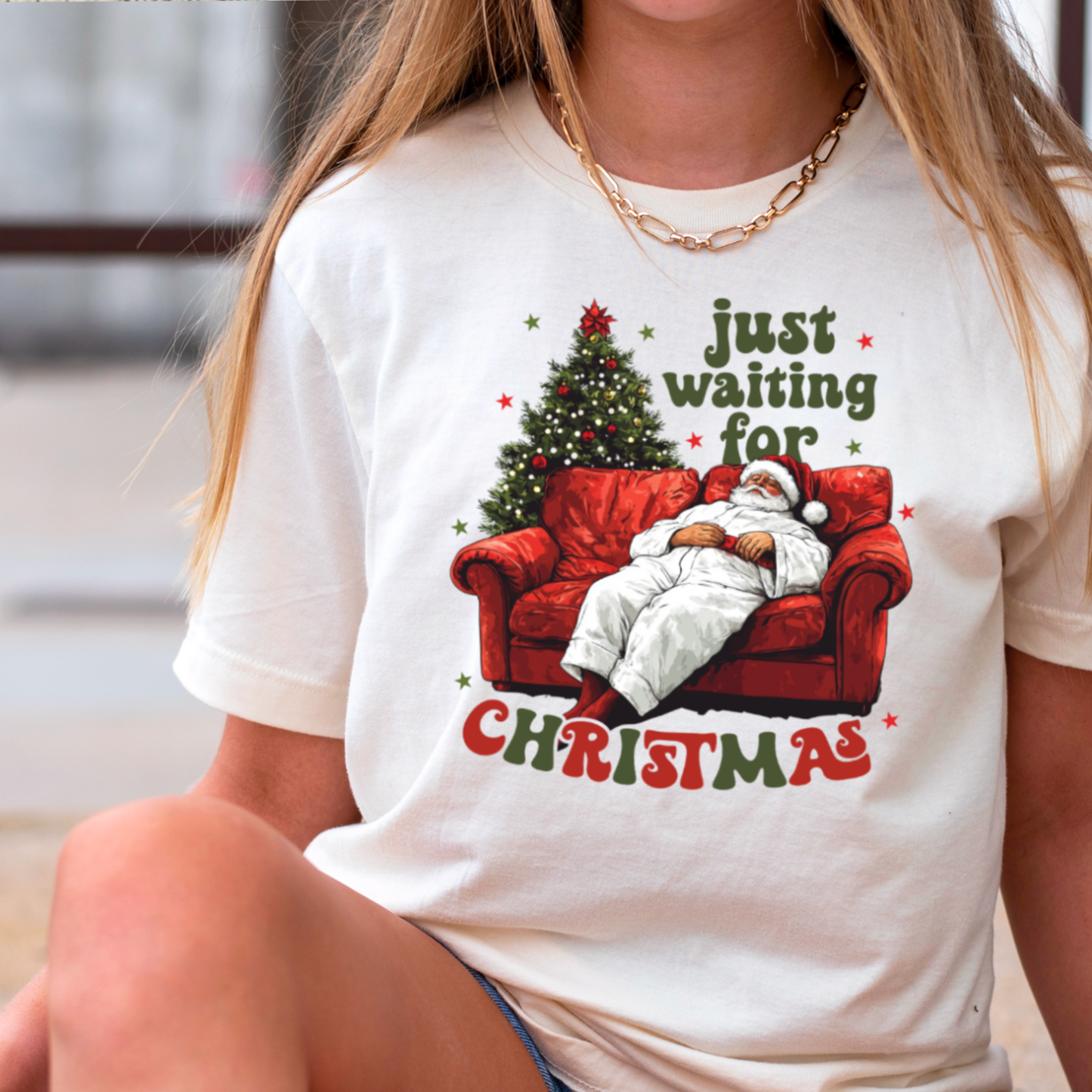 Just Waiting On Christmas 2025 Graphic Tee | Gildan