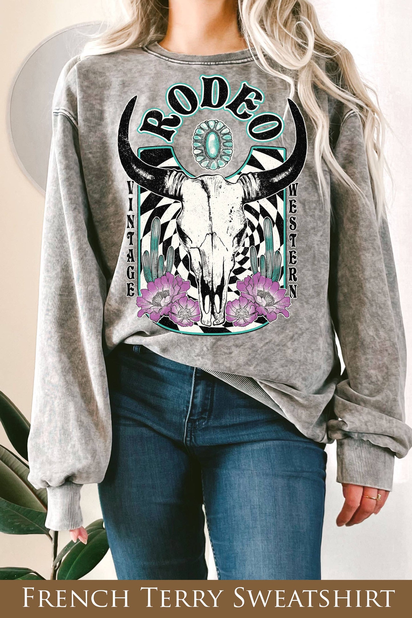 Rodeo Vintage Western Mineral Graphix Terry Sweatshirt