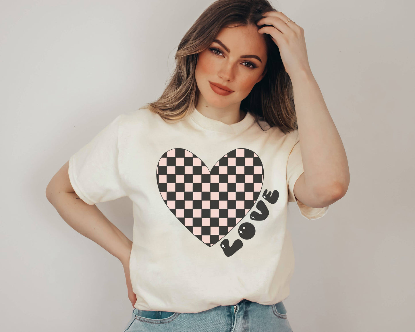 Checkered Heart Valentine Tee