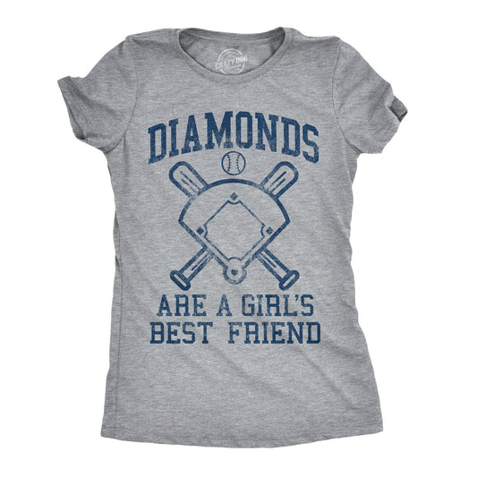 Diamonds Are A Girls Best Friend Funny Baseball T Shirt For Women