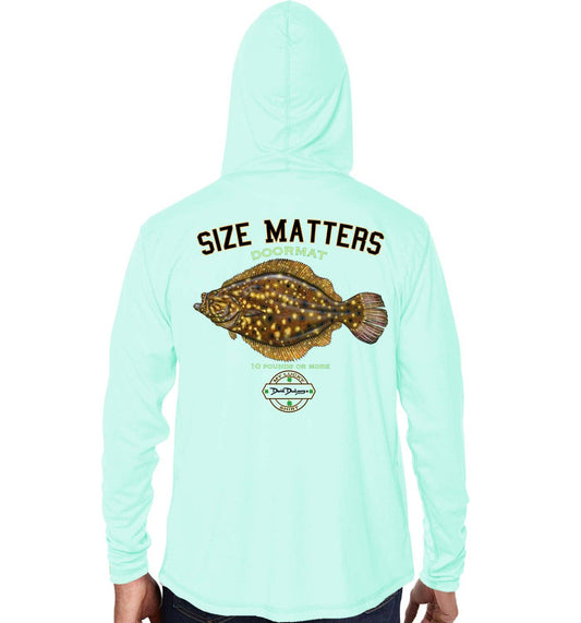 Men's Size Matters Flounder Seagrass Performance Hoodie