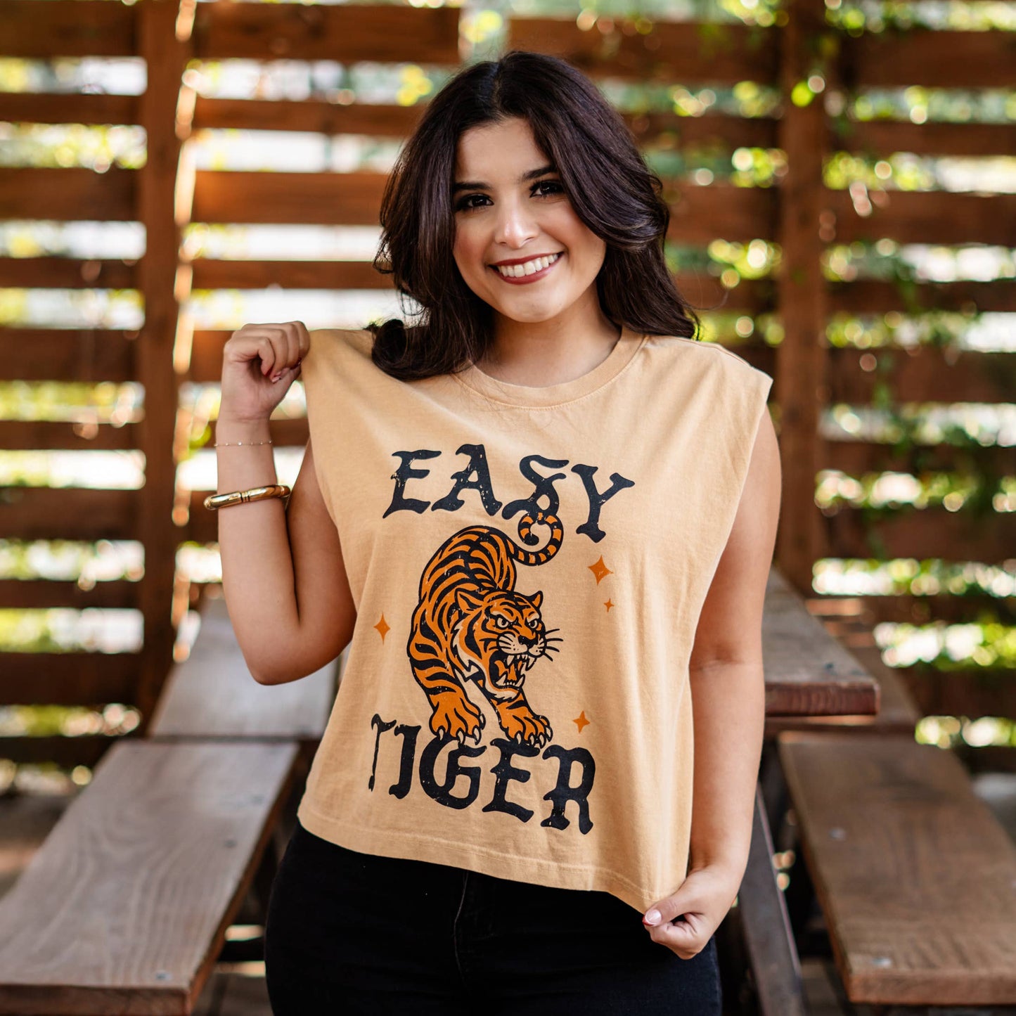 Tiger Graphic Tee Vintage Illustration Shirt, Easy Tiger Tee