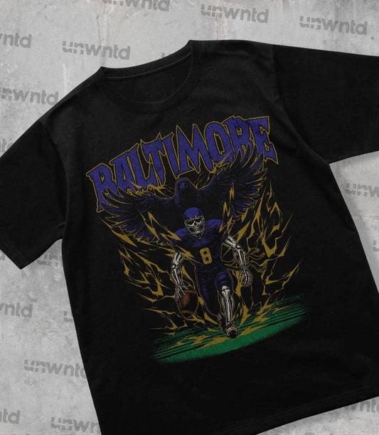Baltimore Football Shirt - Vintage Skeleton Merch Tee Gift
