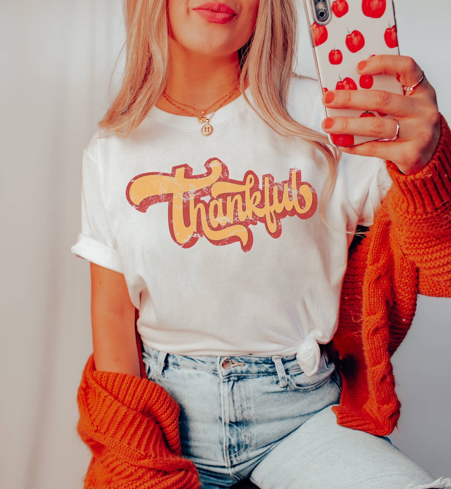 Thankful Retro Shadow Tee | Fall Shirt Graphic Tee