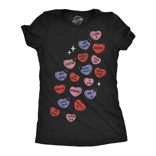 Falling Glitter Candy Hearts Women's T Shirt
