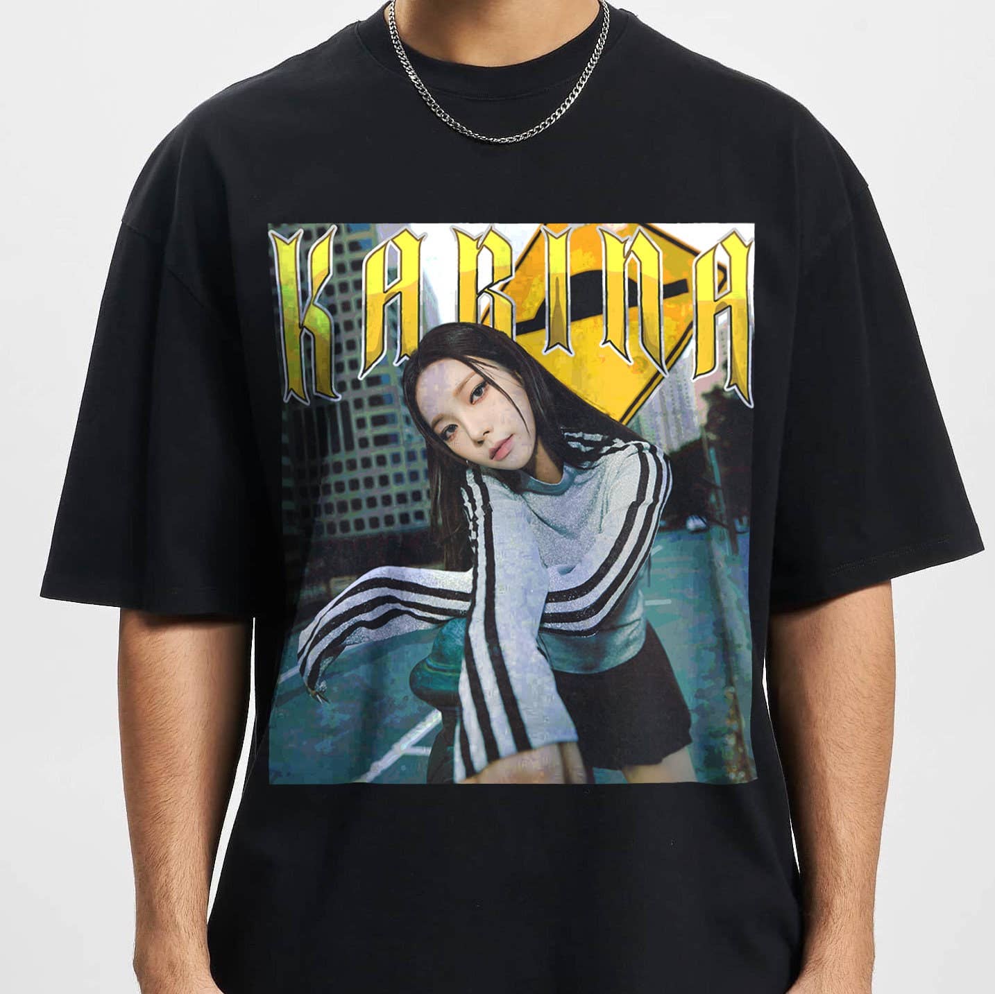Aespa Karina 90s Retro Tee - Kpop Chic Collection