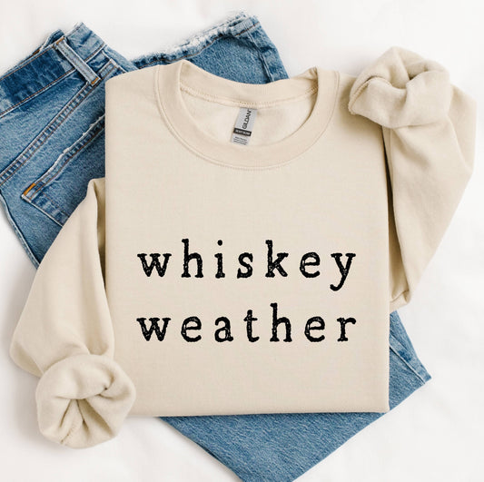 Fall Sweatshirt Cozy Whiskey Weather Graphic Pullover