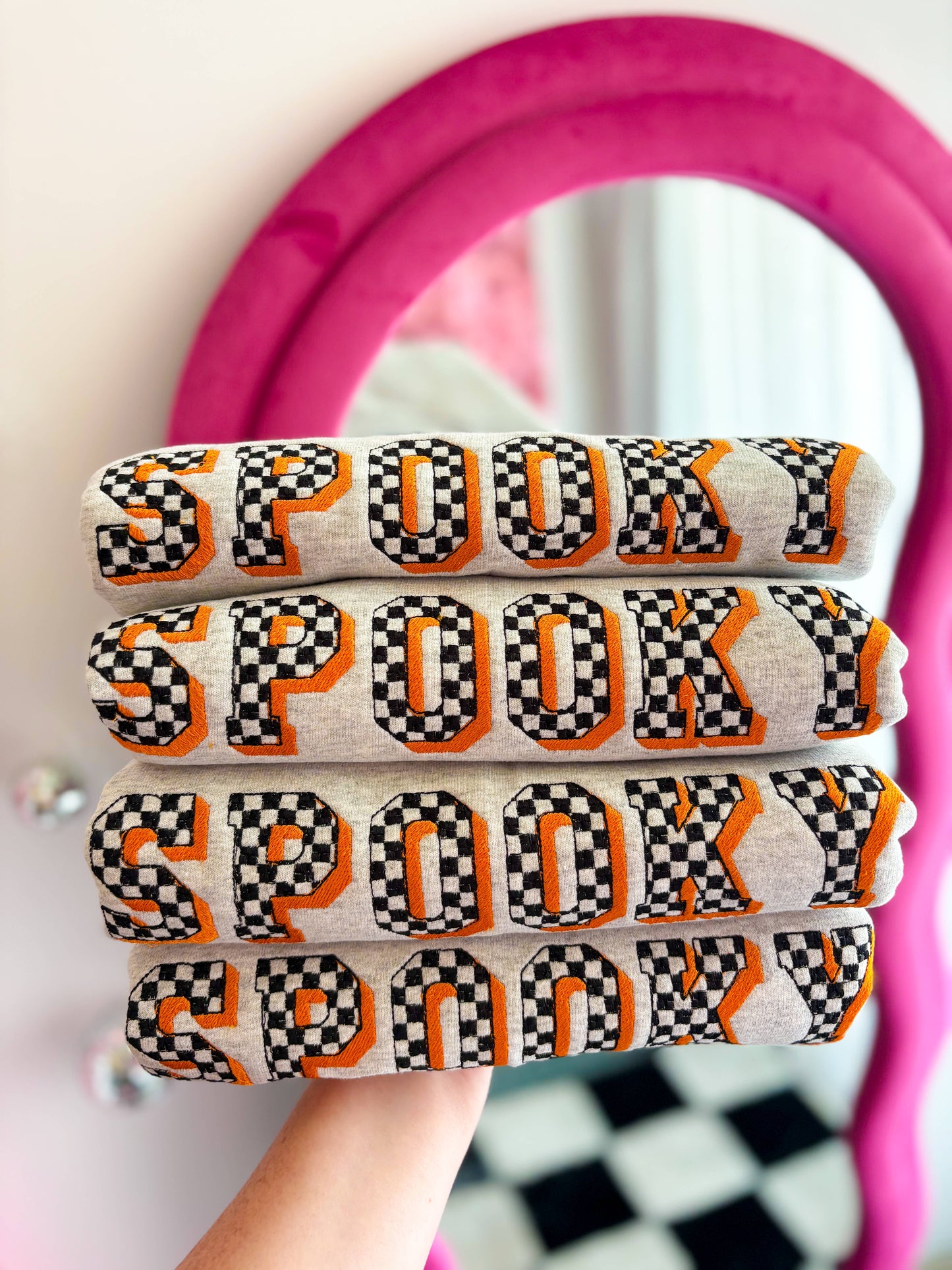 Spooky Checkered Crewneck | Fall Sweatshirt