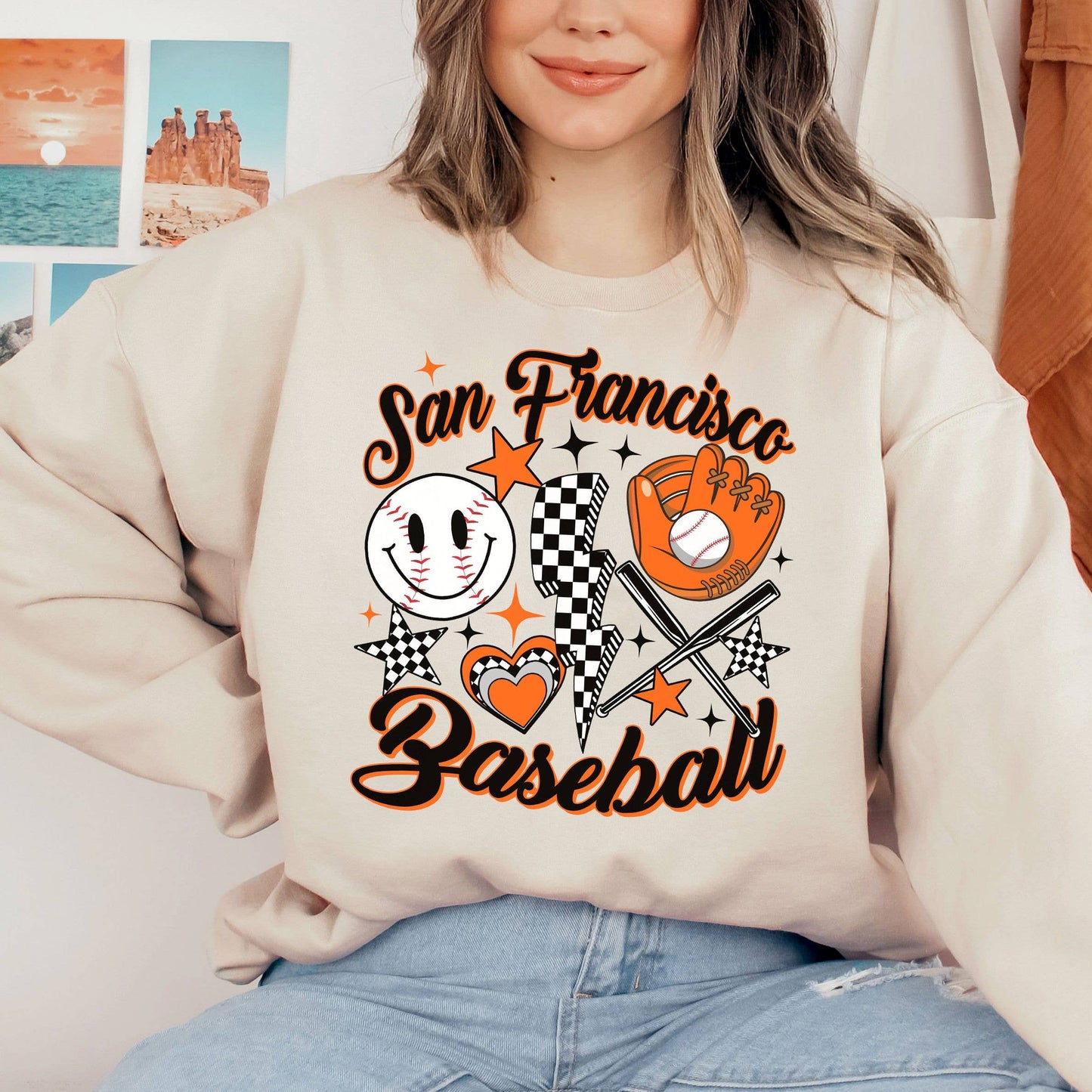 Retro San Francisco Giants Baseball Game Day Sweatshirt