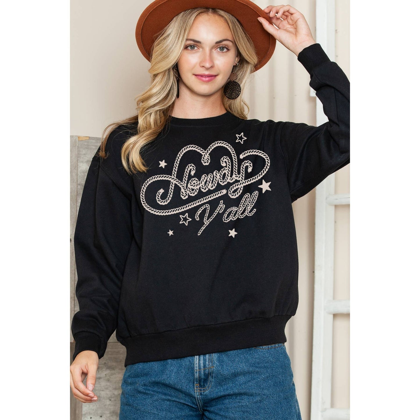 Howdy Yall - Long Sleeve Crewneck Sweatshirt