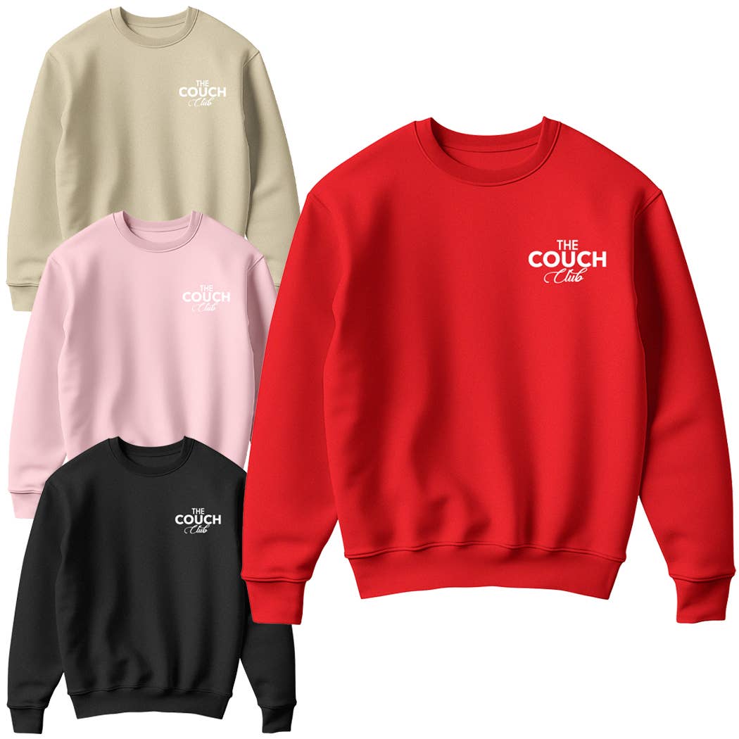 The Couch Club Text Logo Print Fleece Sweatshirt