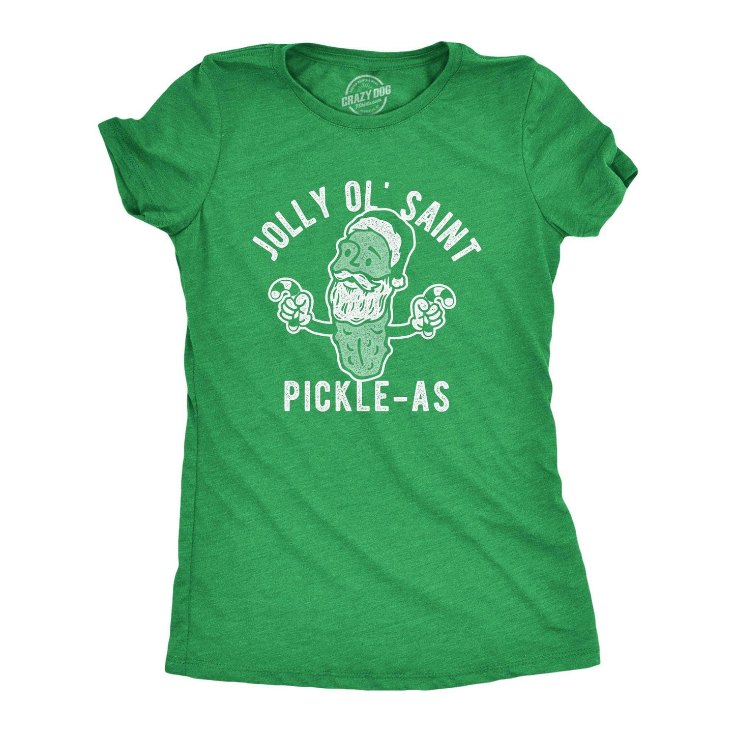 Jolly Ol Saint Pickle-As Women's Tshirt Christmas Graphic