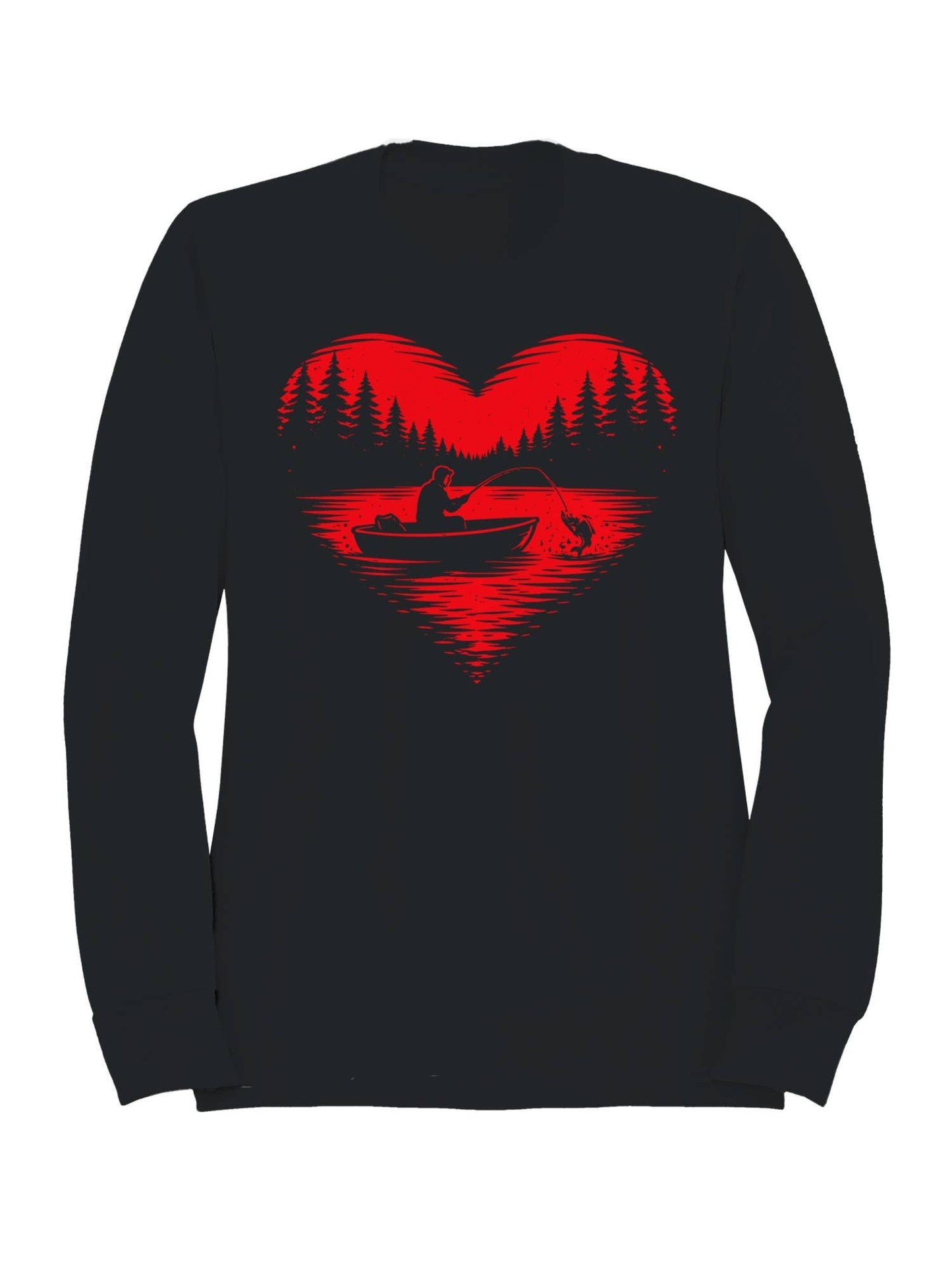 Love Fishing in Scenic Waters Men's Sweatshirt