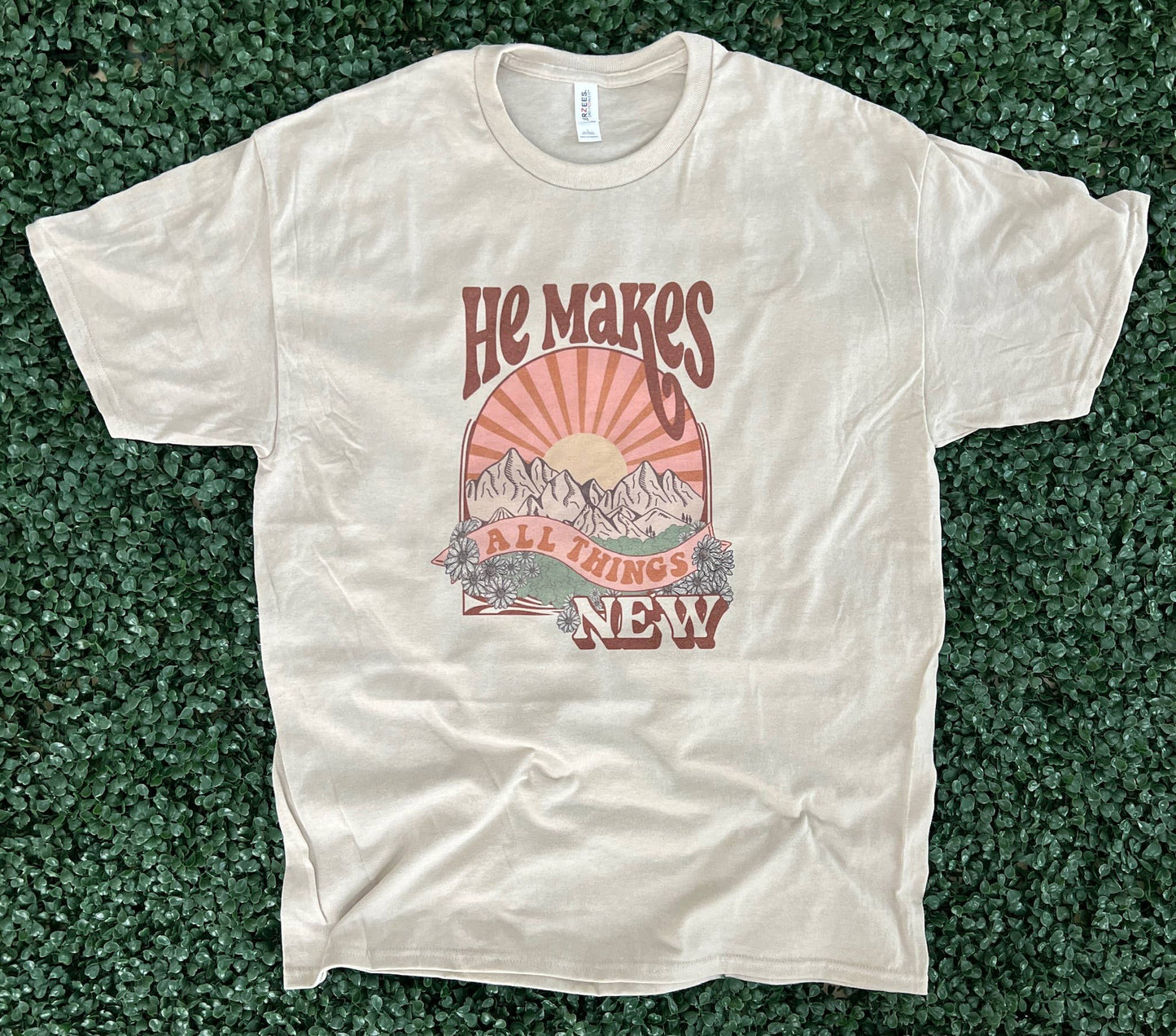 He Makes All Things New On Sand Tee
