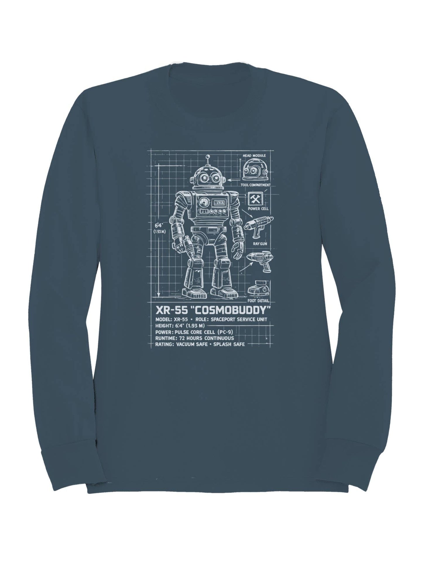 XR-55 "Cosmobuddy" Blueprint Design Men's Sweatshirt