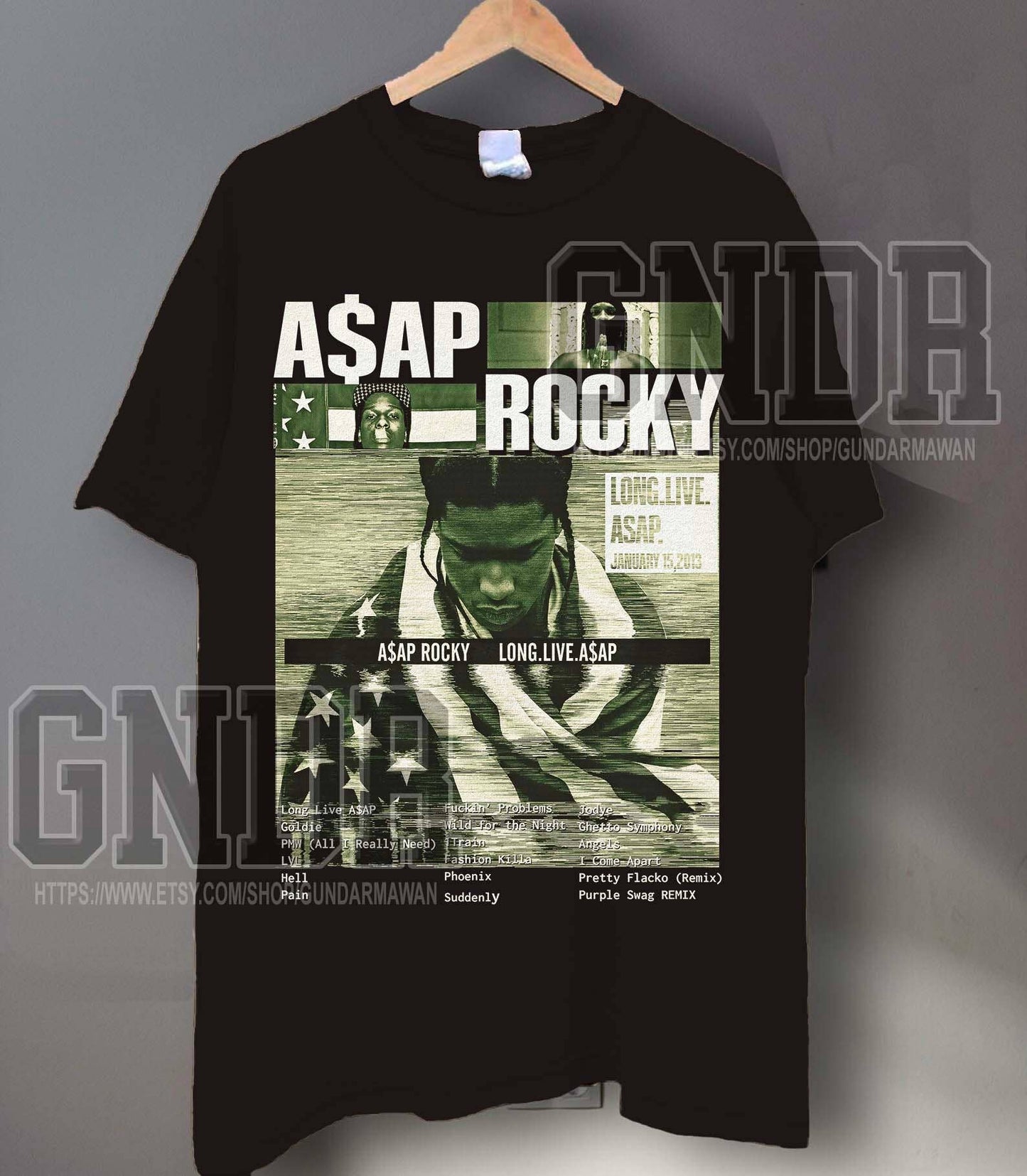 Vintage Asap Rocky Long Live Album Retro 90s Homage Tee