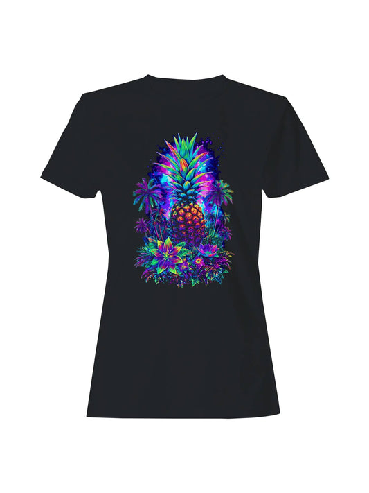 Neon Tropical Pineapple Paradise Women's T-Shirt