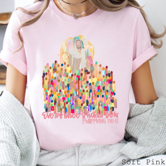 Every Knee Shall Bow Christian Graphic Tee | Bella Canvas