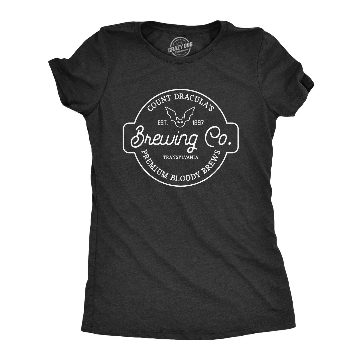 Count Dracula Brewing Co Women's Tshirt Halloween Graphic