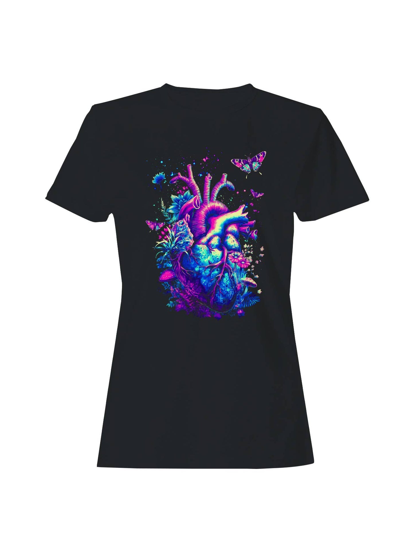 Neon Heart and Nature Fusion Women's T-Shirt