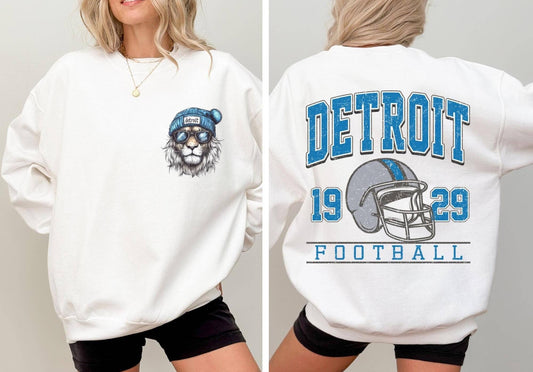 Detroit Football Vintage Game Day Tee Sweatshirt