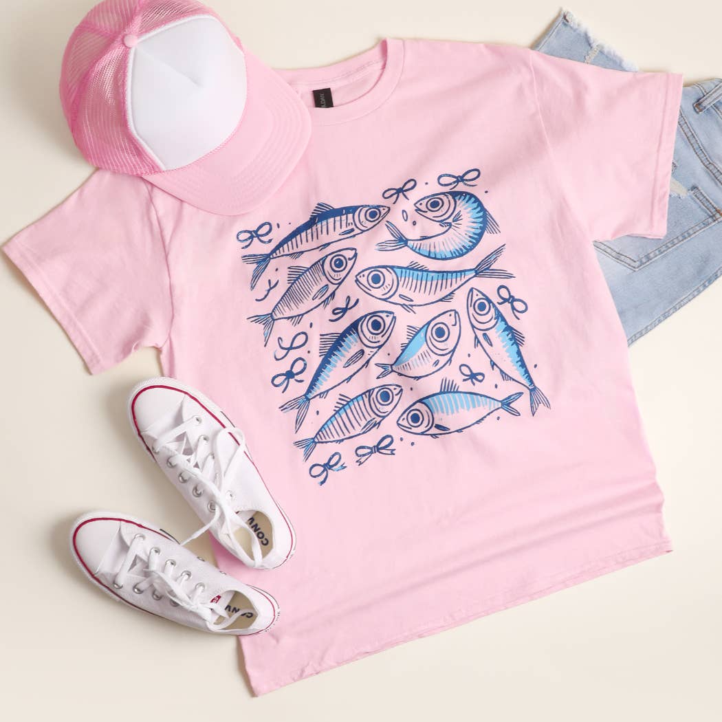 Sardines Retro Summer Heavy Cotton Graphic T-Shirt