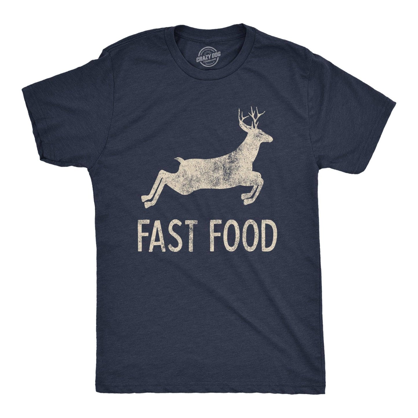 Fast Food Deer Mens Funny Hunting T Shirt Hunting Graphic