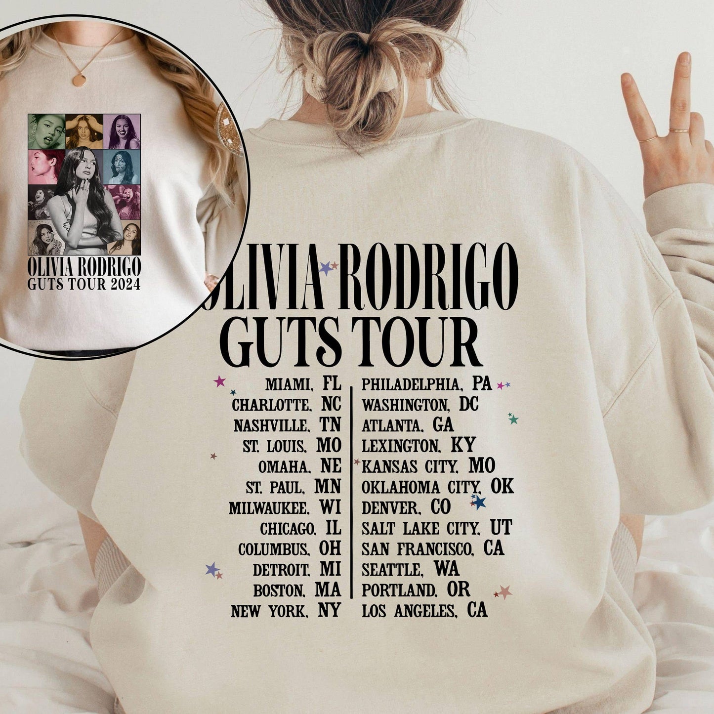 Olivia Rodrigo Guts Tour 2024 Photo Collage Sweatshirt