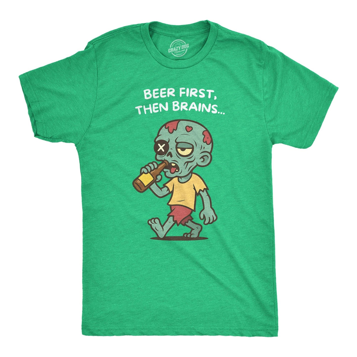 Beer First Then Brains Men's T Shirt