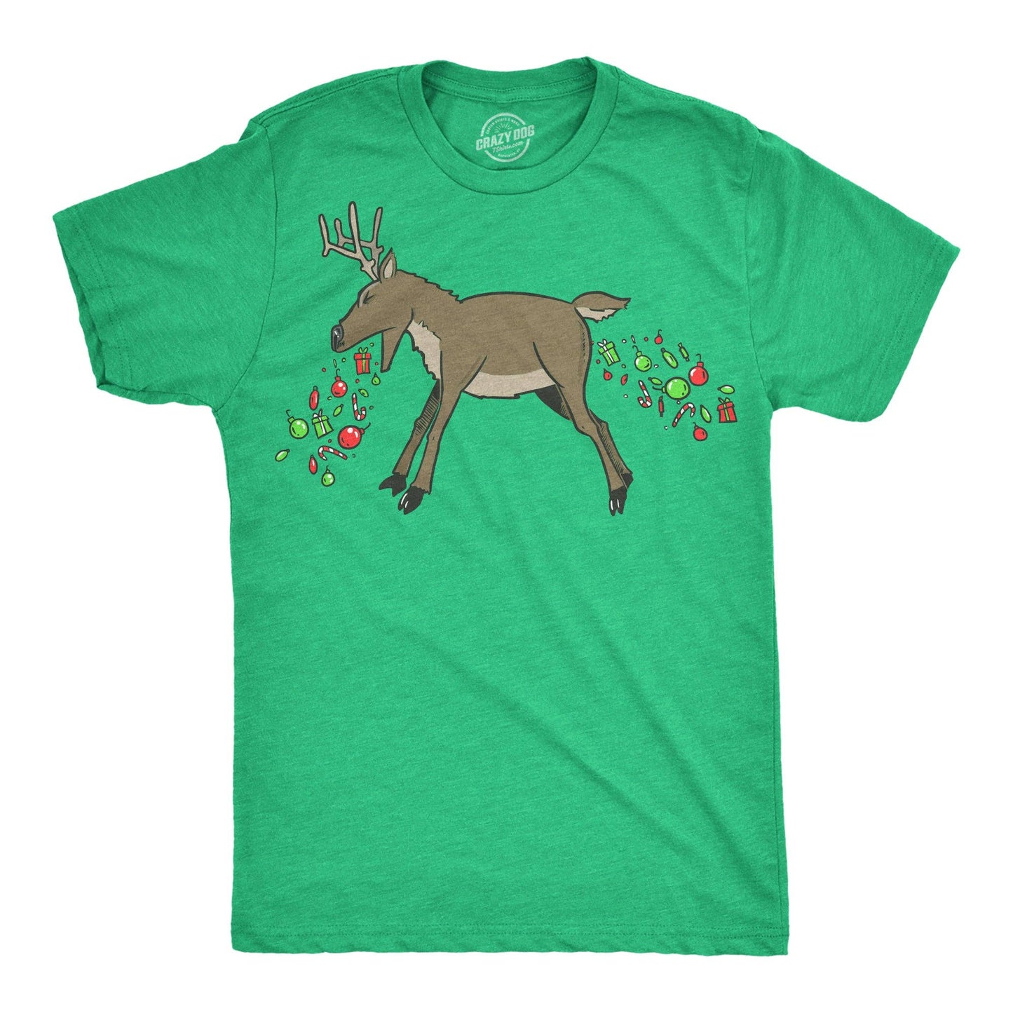 Barfing Shitting Reindeer Men's T Shirt