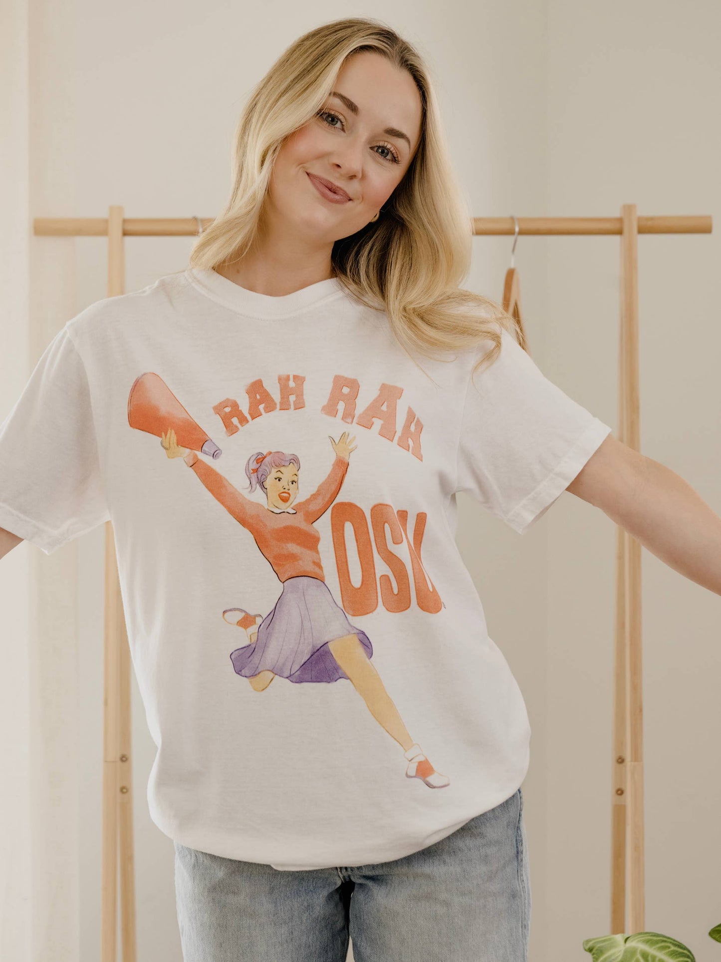 Osu Oklahoma State Cowboys Rah Rah White Comfort Colors Tee