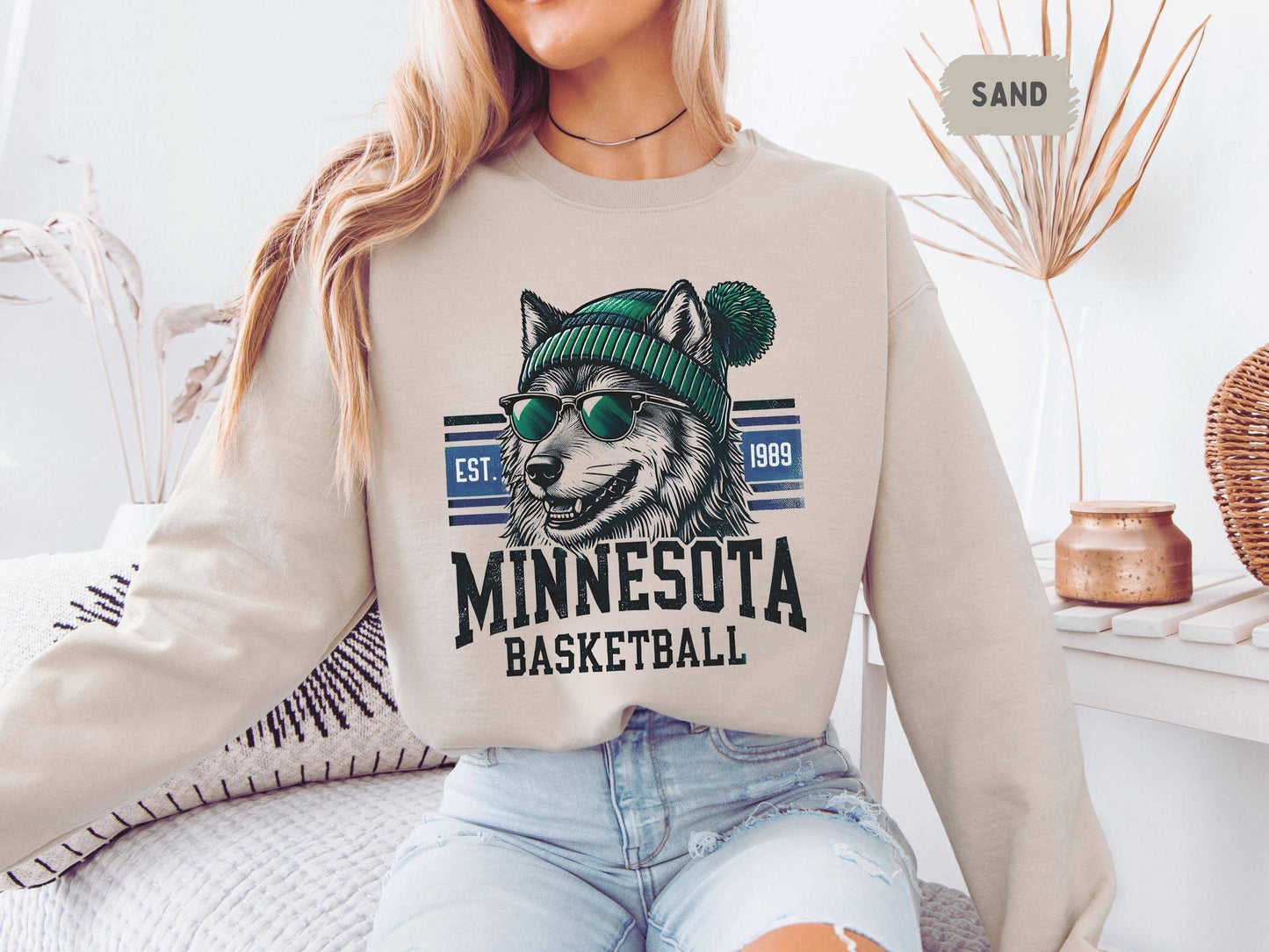 Minnesota Basketball Sweatshirt - Unisex Wolves Gift